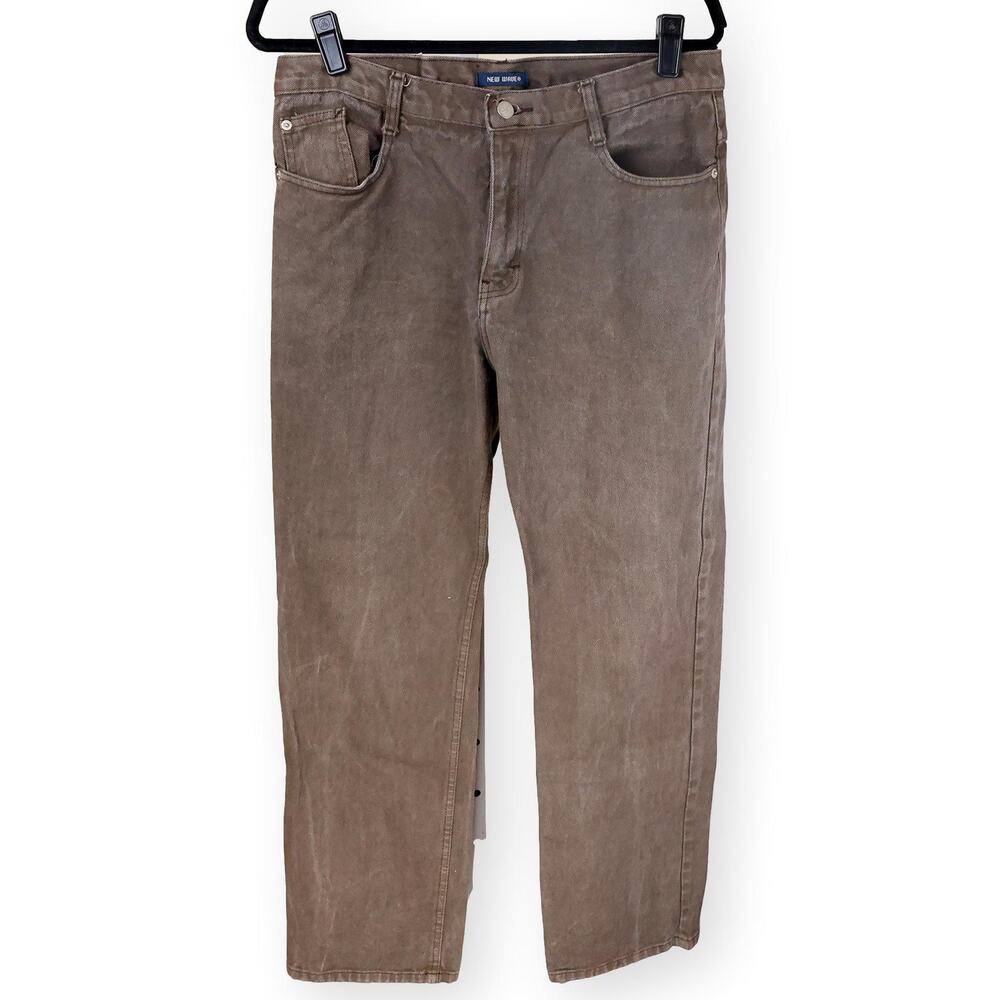 New Wave Brown Mens Jeans Straight Leg Casual Pants 34 NWOT